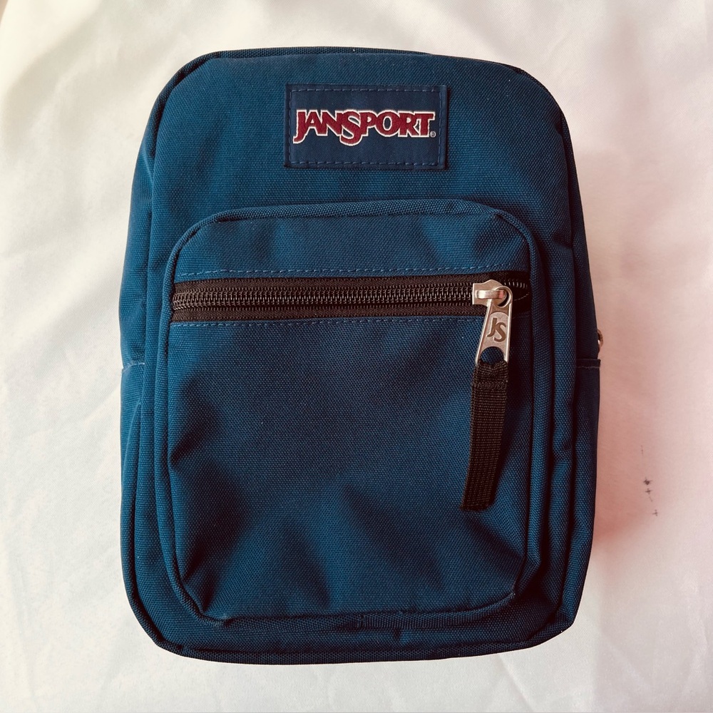 Jansport Insulated Lunch Bag Mini Backpack Blue Front Pocket Durable Cooler Bag